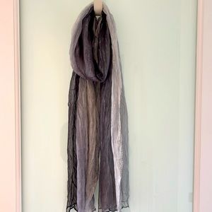 Shades of gray transparent scarf